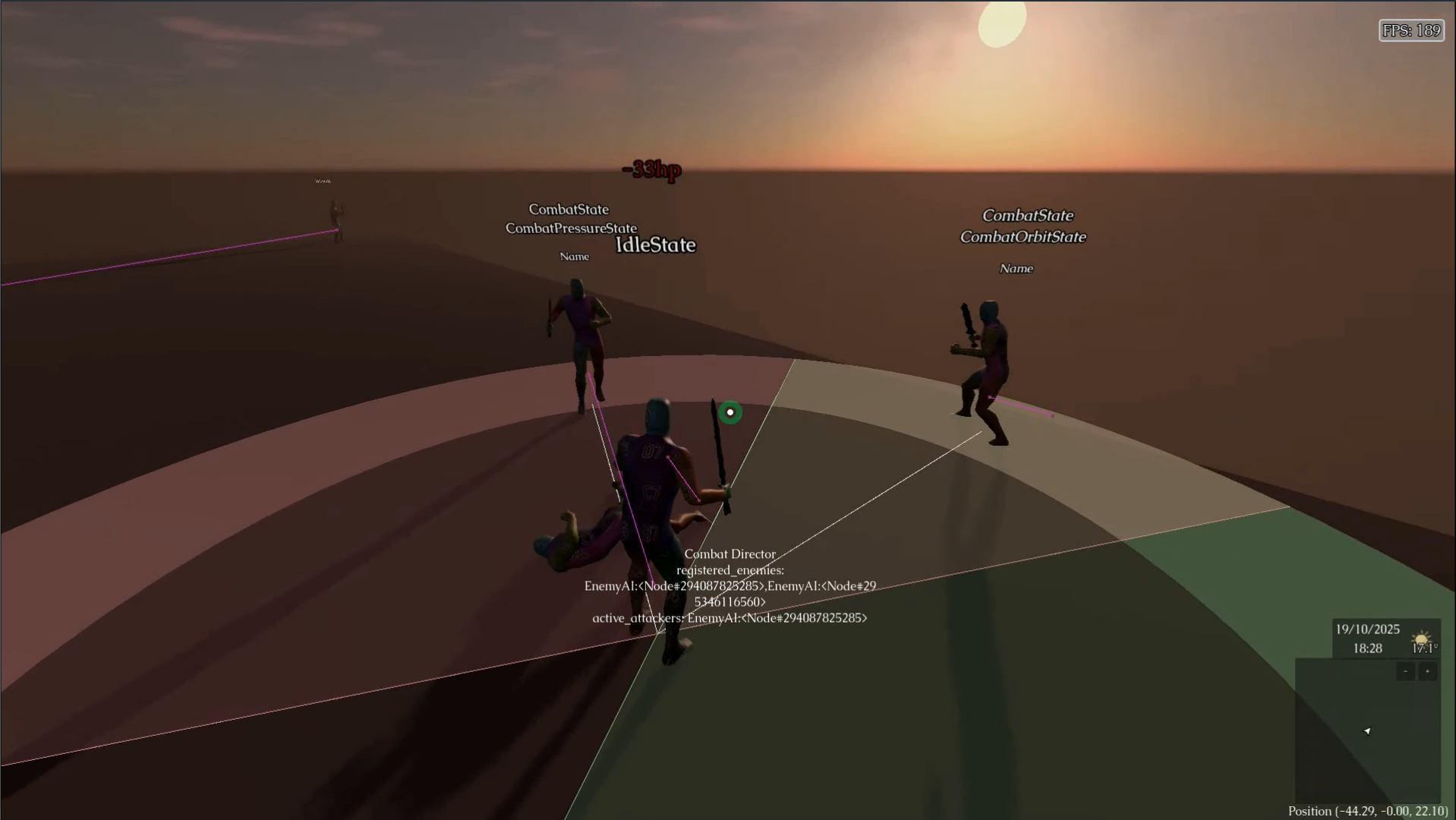 Debug Screenshot - Combat director - WIP